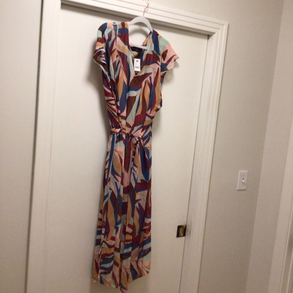 NWT Womens Lane Bryant Cap-sleeve Chiffon Midi Dress